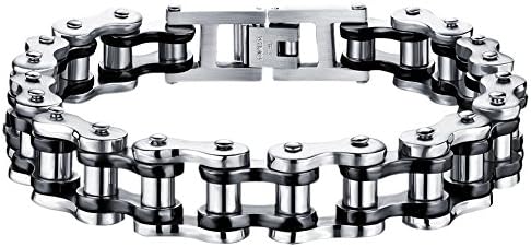 OIDEA Bracciale Braccialetto Uomo Bracciale Catena Bici in Acciaio Inox Pesante,Colore a Scelta OIDEA Bracciale Braccialetto Uomo Bracciale Catena Bici in Acciaio Inox Pesante,Colore a Scelta