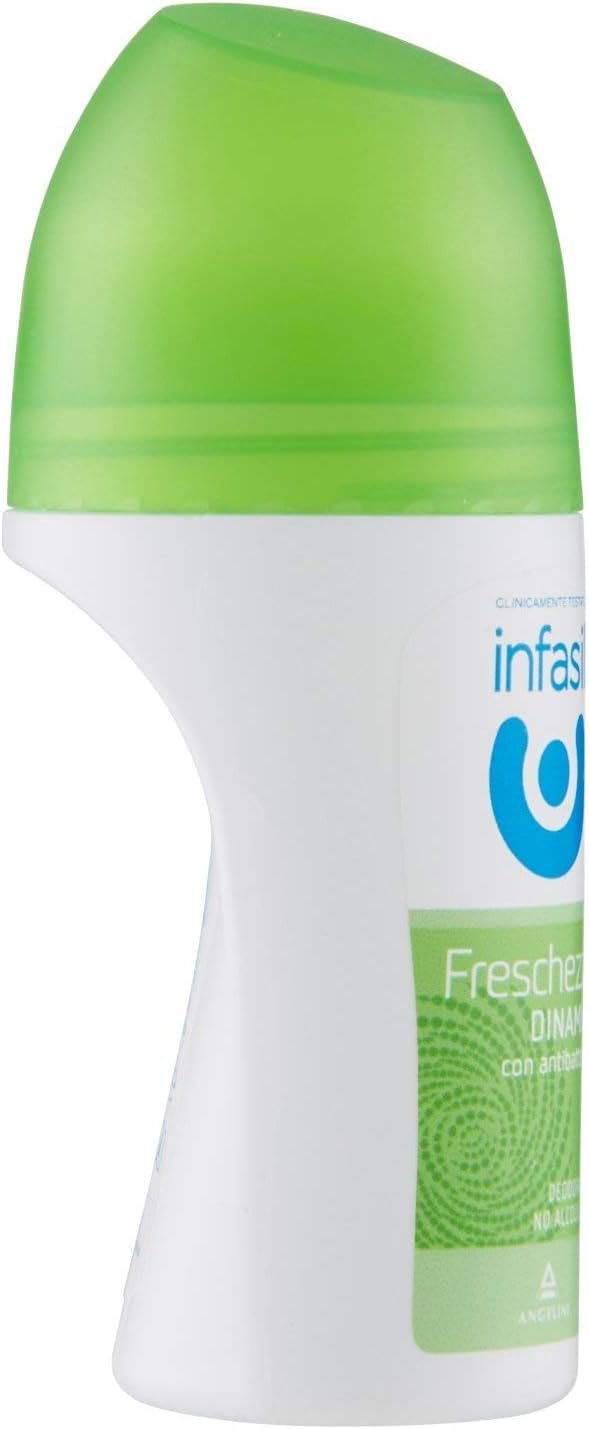 12 x Infasil Deodorant Roll-On Dynamische Frische, ohne Alkohol, wirksam bis zu 24 Stunden, Deo Roll-On 50 ml + Schlüsselanhänger von Beni Culinari