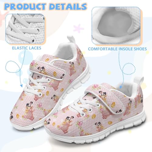 Kids Sneakers Cute Animals Print Sports Shoes for Girls Athletic Shoes Mesh Walking Shoes Non Slip Tennis Pop Shoes Single Buckle Sneakers3
