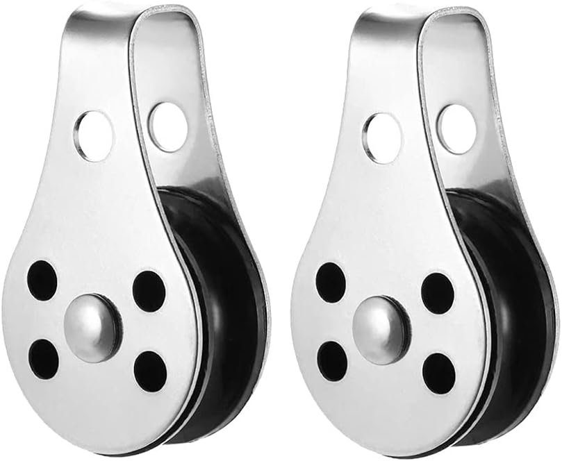 2pcs Marine Grade 316 Stainless Steel Block Tackle Pulley Boat Nautical Tool