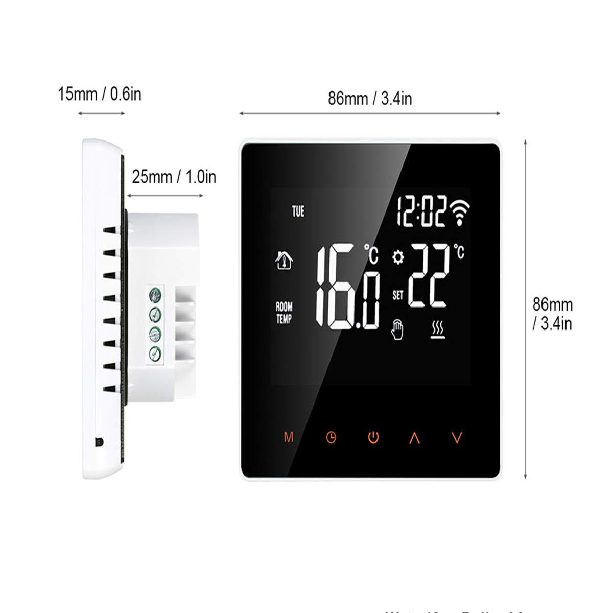 Thermostat WiFi Intelligent Tuya APP, pour Chauffage électrique au Sol, et chaudière à Eau et à gaz, contrôleur de température à Distance, Compatible avec Google Home utilisant Alexa