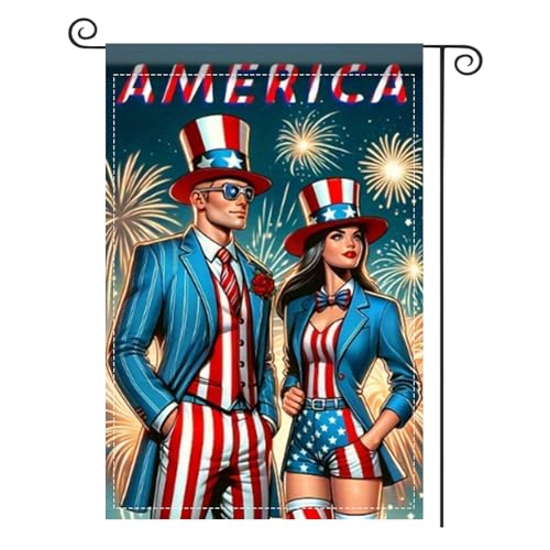 Image of Nuxovilar Veterans Day Fireworks Flag 12x18 Polyester