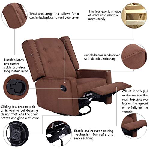 Sillón Plegable Marrón de Gamuza miniatura 4