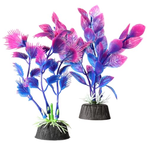 Eldraqth 2 Pcs Plastic Artificial Floating Aquarium Plants Small Aquarium
