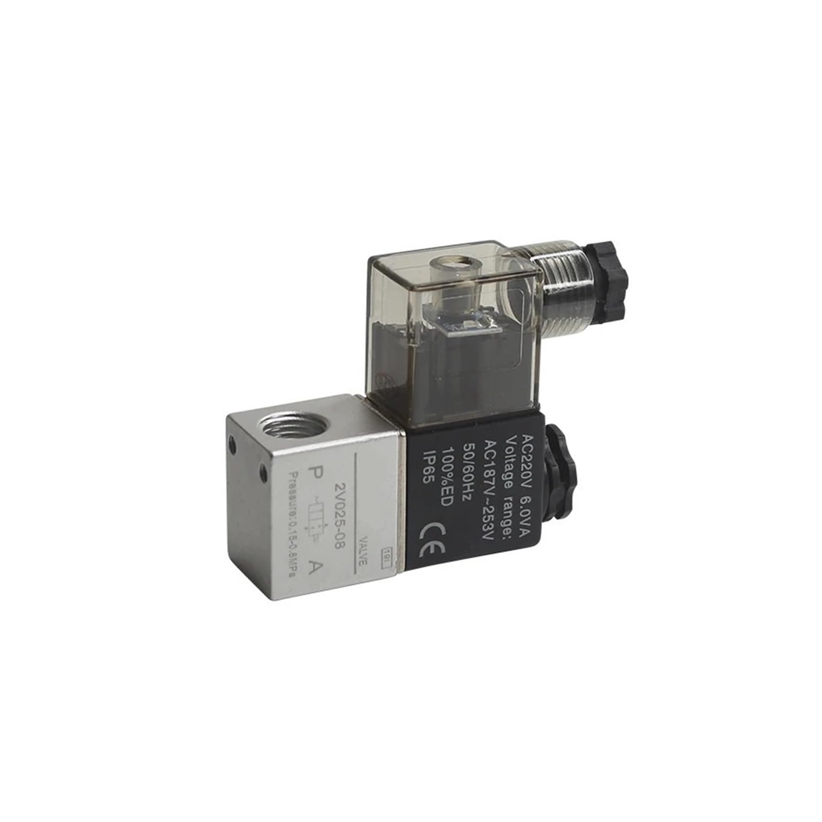 Pihwguvd 2V025-2F 2V025-08 Dc12v 24V 220V Pneumatic Air Solenoid Valve 2 Position Port Normally Closed Air Magnetic(,Dc24)