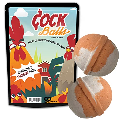 Rooster Bath Balls - Funny Rooster Gifts for Chicken Lovers - Giant Bath Bombs for Adults - Gag Chicken Gift, Country Life, Americana, Handmade in The USA, Orange Coconut