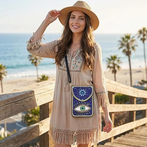 Image of Small Crossbody Bags for Women Designer Cell Phone Bag Boho Shoulder Wallet Purse