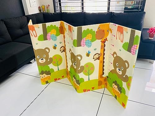 Image of WENGTY Double Sided Water Proof Alphabet Mat Extra Large Reversible Baby Play Mat, Bpa Free Learning & Crawling Foldable Foam Mat(200Cm X 150Cm, 0.8Cm) Multicolor, Count 1