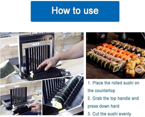 Electric Sushi Roll Cutter, 8/10/12-Slice Multifunctional Slicer, Stainless Steel with Non-Slip Rubber Suction Cups, Perfect for Restaurants & Home Use, Easy Clean