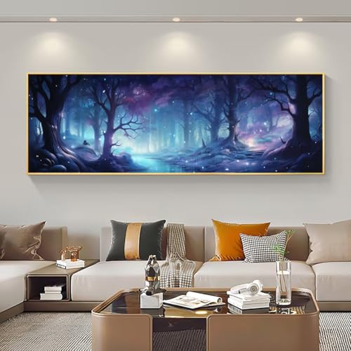 Diamond painting 5D grand format 45x130 cm avec kit complet broderie strass paysage fantastique