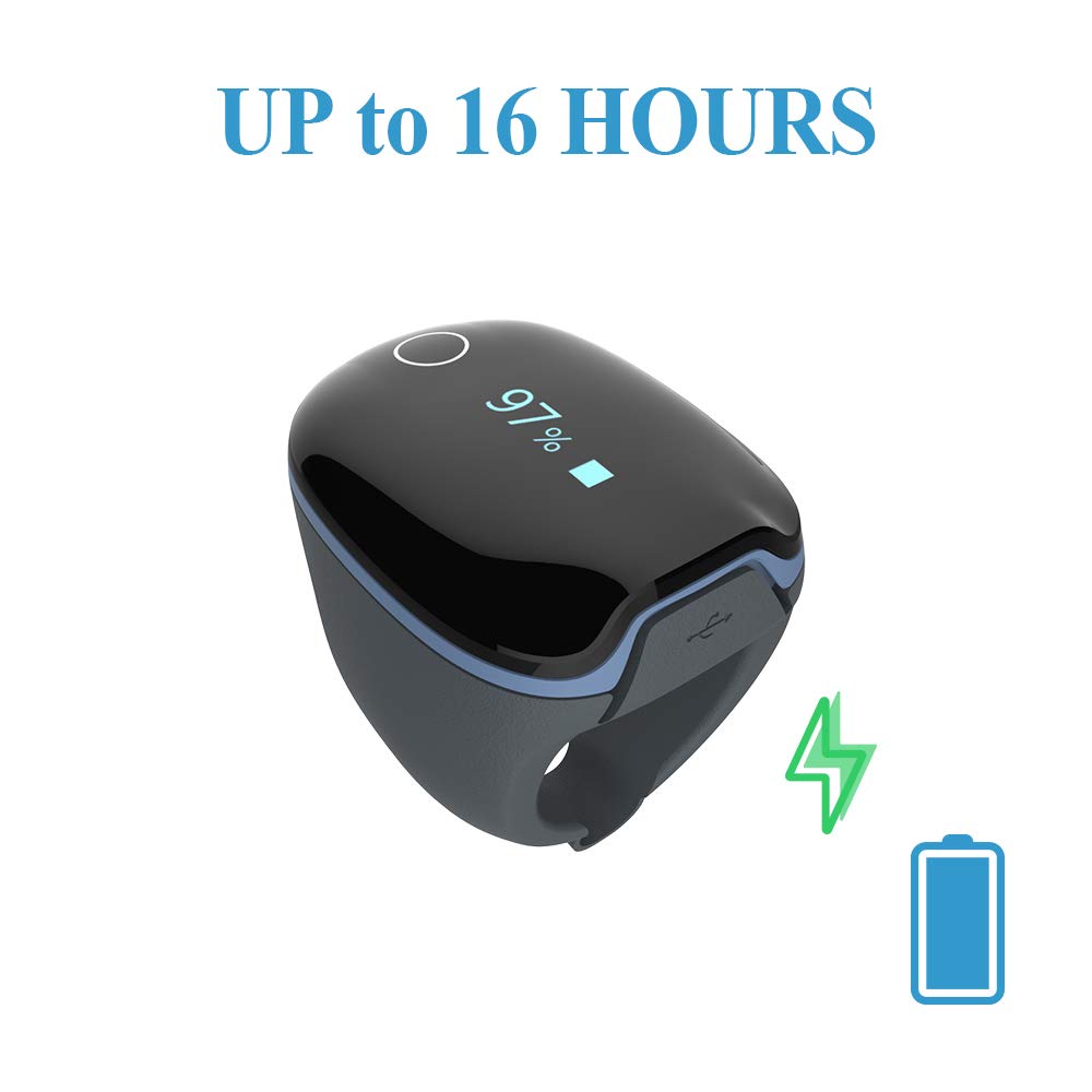 O2 Ring Pulsoximeter – SpO2-Schlafmonitor in Ringform mit Vibrationsalarm, kontinuierlicher Nachtaufzeichnung, App-Auswertung für iOS/Android, komfortabler Sauerstoff- & Pulsmesser