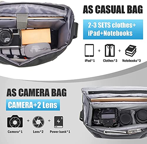 Cwatcun Shockproof Camera Bag With Detachable Insert Case For Canon Sony Nikon Leica Pentax Many Brands Cameras & Lenses Crossbody Camera Bag Dslr Slr Shoulder Camera Bag With Tripod Straps #TOP1