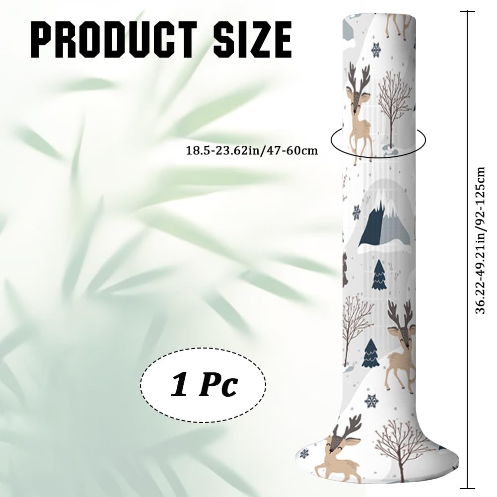 CREATCABIN Tower Fan Dust Cover Vertical Fan Cover Dustproof Protective Floor Standing Fan Cover Deer White Household Tower Fan Cloth Cover Washable for Sleeve Pedestal Fan Christmas Decor 24x49Inch - Image 2