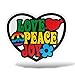 erreinge Sticker Pace Amore Gioia Flower Power Reggae Adesivo Sagomato in PVC per Decalcomania Parete Murale Auto Moto Casco Camper Laptop - cm 15