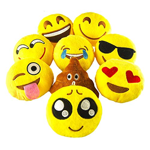 Pawliss Emoji Mini Stuffed Plush Toy Emoticon Throw Pillow Cushion 9 Pack