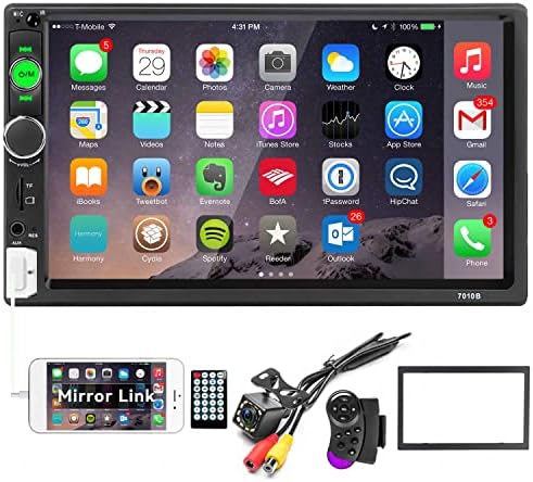Car Stereo Double Din Bluetooth Car Radio 7 Inch Car MP5 Player 2 Din HD Touch Screen FM Radio Audio Receiver AUX in USB TF Card Input UNITOPSCI Multimedia Player Mirror Link with Backup Camera