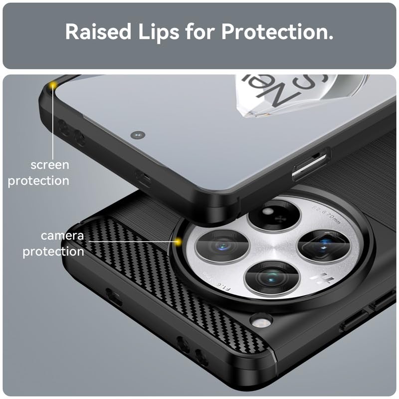 Image of Hybrid Carbon Fiber Back Case for OnePlus 12 (Black)