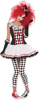 Amscan - Kinderkostüm Harlekin Girl, Kleid, Haarband, Leggings, Armstulpen, Ellequin, Narr, Mottoparty, Karneval, Halloween