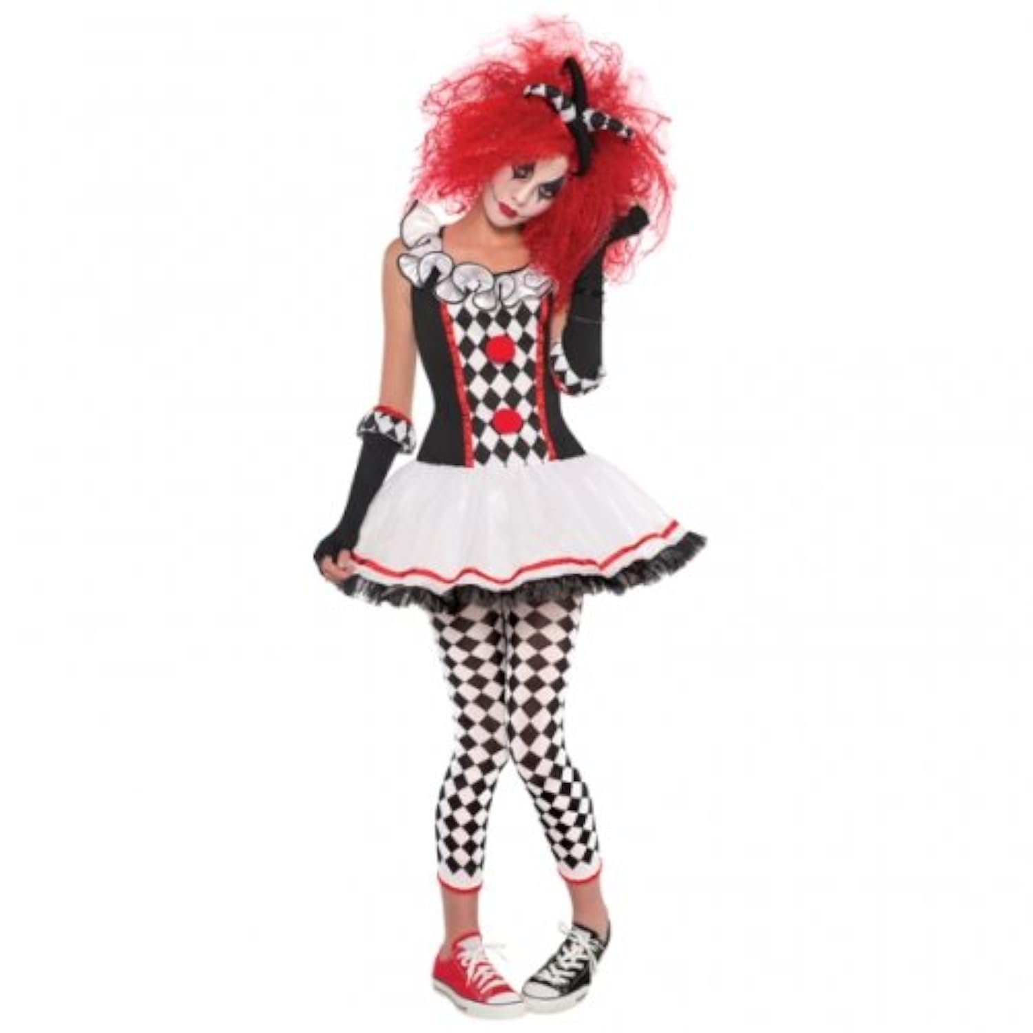 amscan 9902771 - Adults Halloween Harlequin Honey Clown Ladies Fancy Dress Costume Size: 18-20