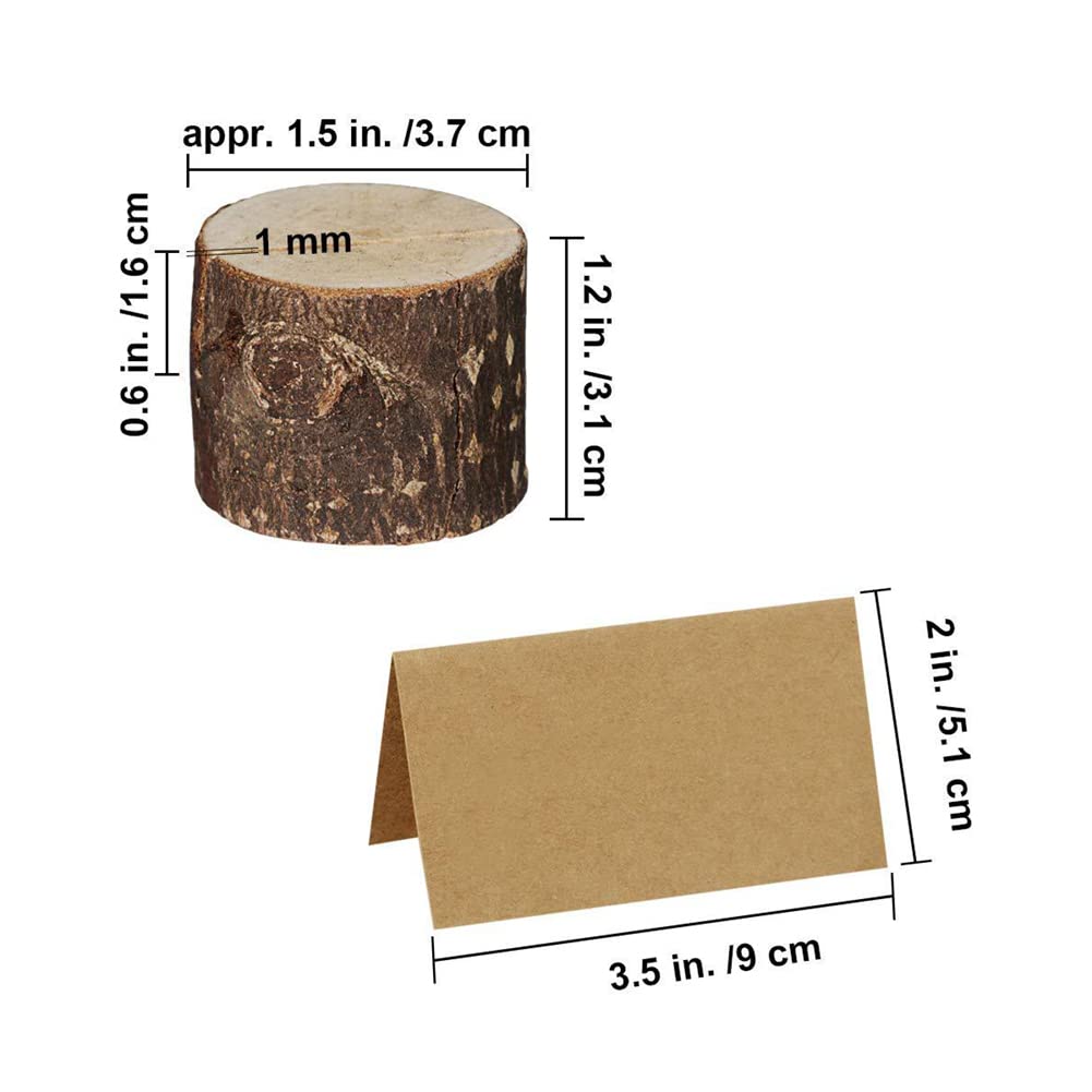 WOHENI Tischkartenhalter Aus Holz - 10 Stück Rustikale Halter Für Namenskarten, Fotos & Tischnummern Bei Hochzeiten, Partys & Events