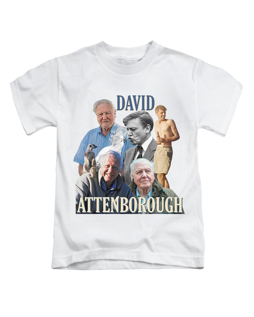 New Spirit Original Unisex White David Attenborough Tee T-Shirt Funny T Shirt Top