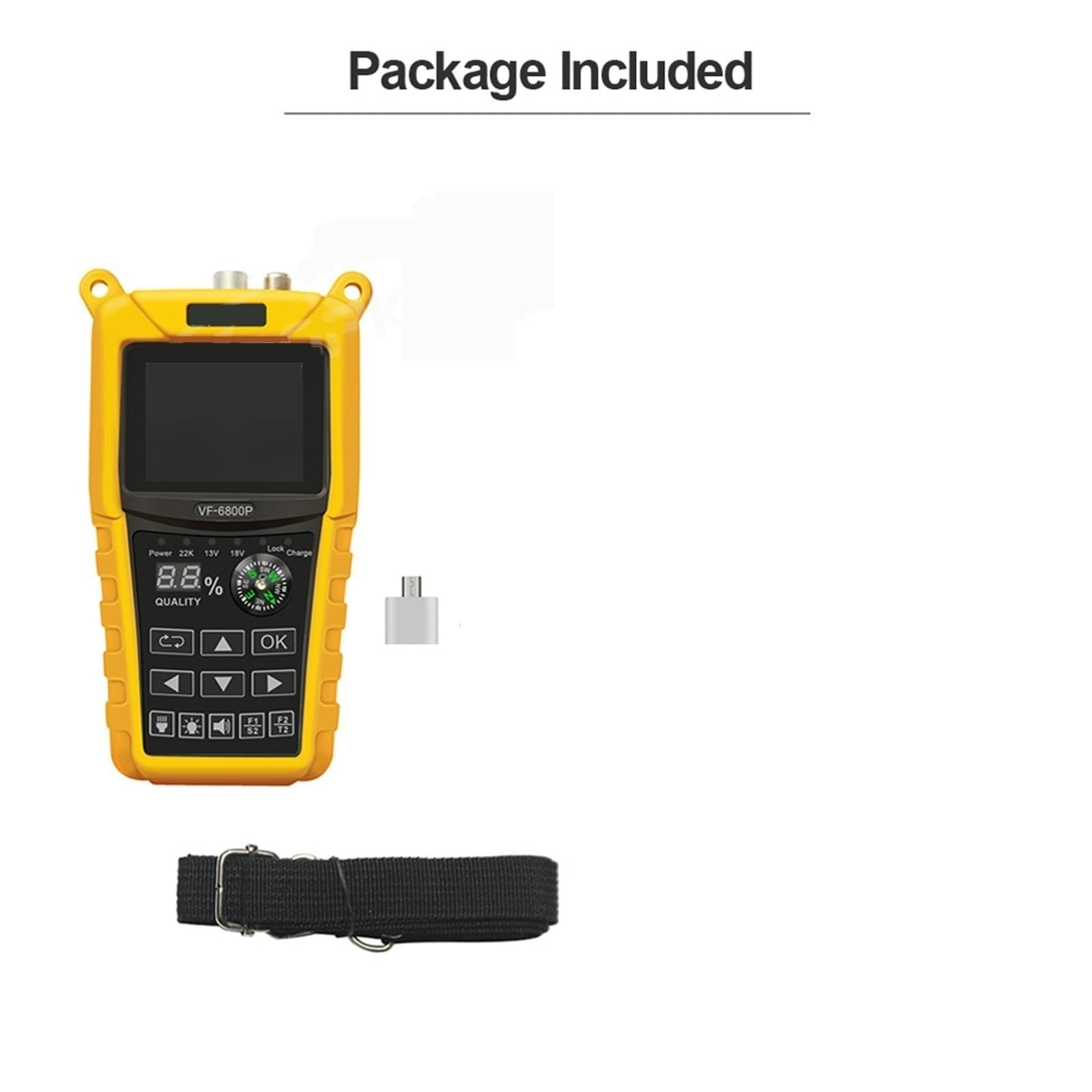 Buscador De Satélite Compatible con DVB-T2/DVB S2/DVB C, Medidor, Receptor TV, Sintonizador DVB T2, Digital HD DeteccióN Precisa