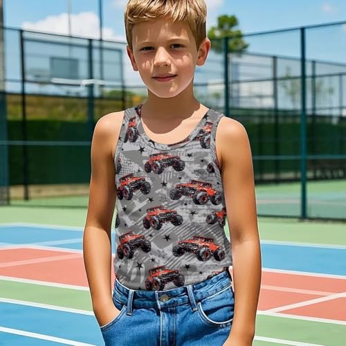 Boys Tank Tops Sleeveless Shirts Round Neck Athletic Vest Tees Summer Clothes 1-6 Years4