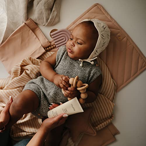 Image of mushie Muslin Baby Swaddle Blanket | 100% Organic Cotton (Natural Stripe)