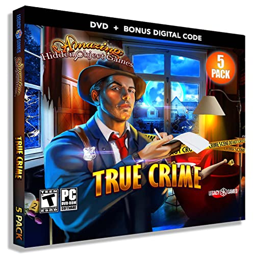 Legacy Games Amazing Hidden Object Games for PC: True Crime Vol. 1 (5 Game Pack) - PC DVD with Digital Download Codes