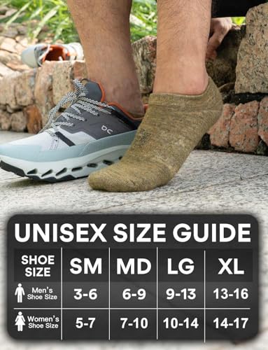 Image of Juclise Alpaca Wool Lightweight No Show Hiking Socks Breathable Moisture Wicking Cushioned Anti Blister Merino Outdoors