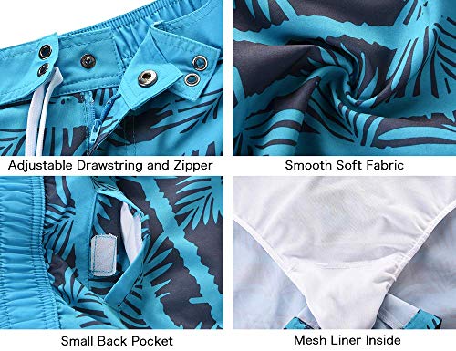 Unitop bermuda feminina de secagem rápida slim fit verão praia natação azul estampado L-32