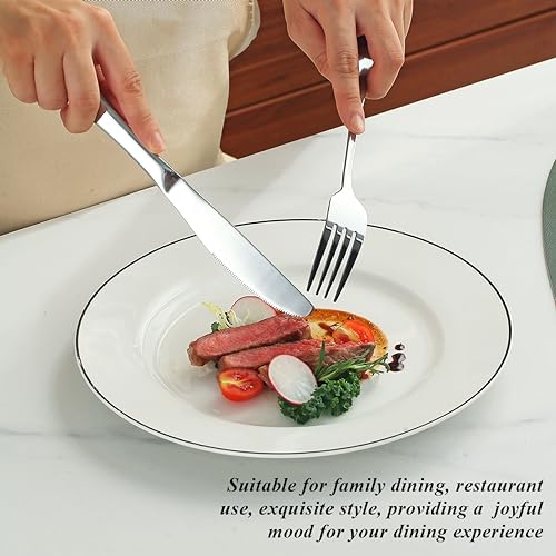 Miniatura 5 de Evanda Cuchillos De Mesa 24 Piezas, Juego De Cuchillos De Carne De Acero Inoxidable, Juego De Cuchillos De Cuchillo De Mantequilla Juego De Cubiertos, Apto Para Lavavajillas.