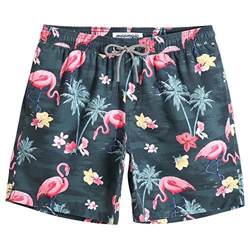 Maillot de bain homme vert foncé Flamingo idéal pour vos voyages et vacances d'été