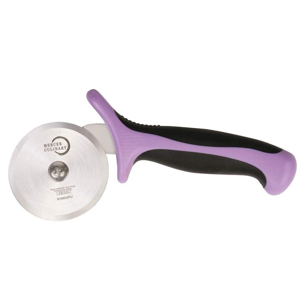 Mercer Culinary Millennia Pizza Cutter with Purple Handle, 2.75 Inch Wheel, Stainless Steel