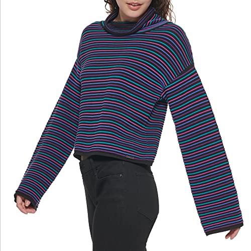 Image of DKNY Women's Turtleneck All-Day Comfort Cropped Sportswear Sweater