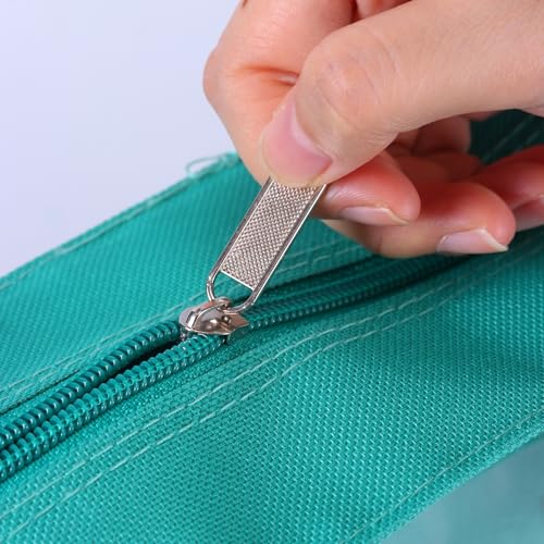 Image of Art Portfolio Bag with Zipper and Handle 17 x 14 inches Large Oxford Bag Artwork Storage Container for Drawing Sketch Photography Poster Files Document (Blue + Green, A3)