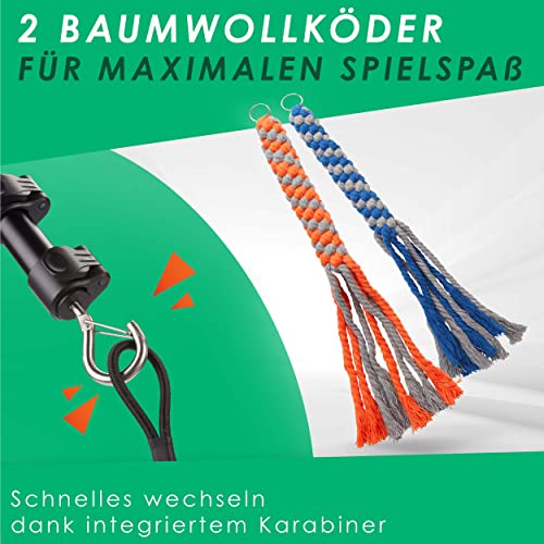 ANISKILLS® - Premium Reizangel - Set für Hunde und Katzen, für alle Größen geeignet - teleskopisch, Profiausrüstung - inkl. flexiblem Gummiseil und robustem Nylonseil - deutsches Unternehmen