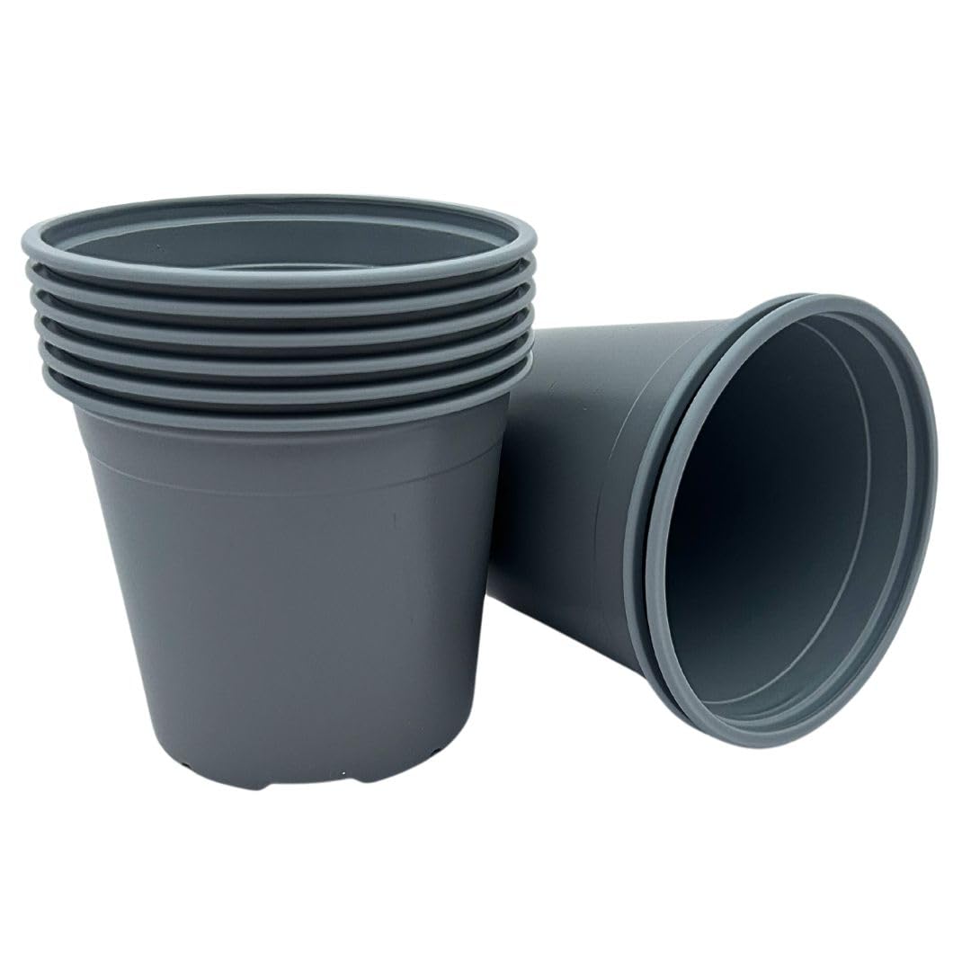 Bramley & Sage Grey 13Cm 1 Litre Plastic Plant Pots (Various Quantities) (20)