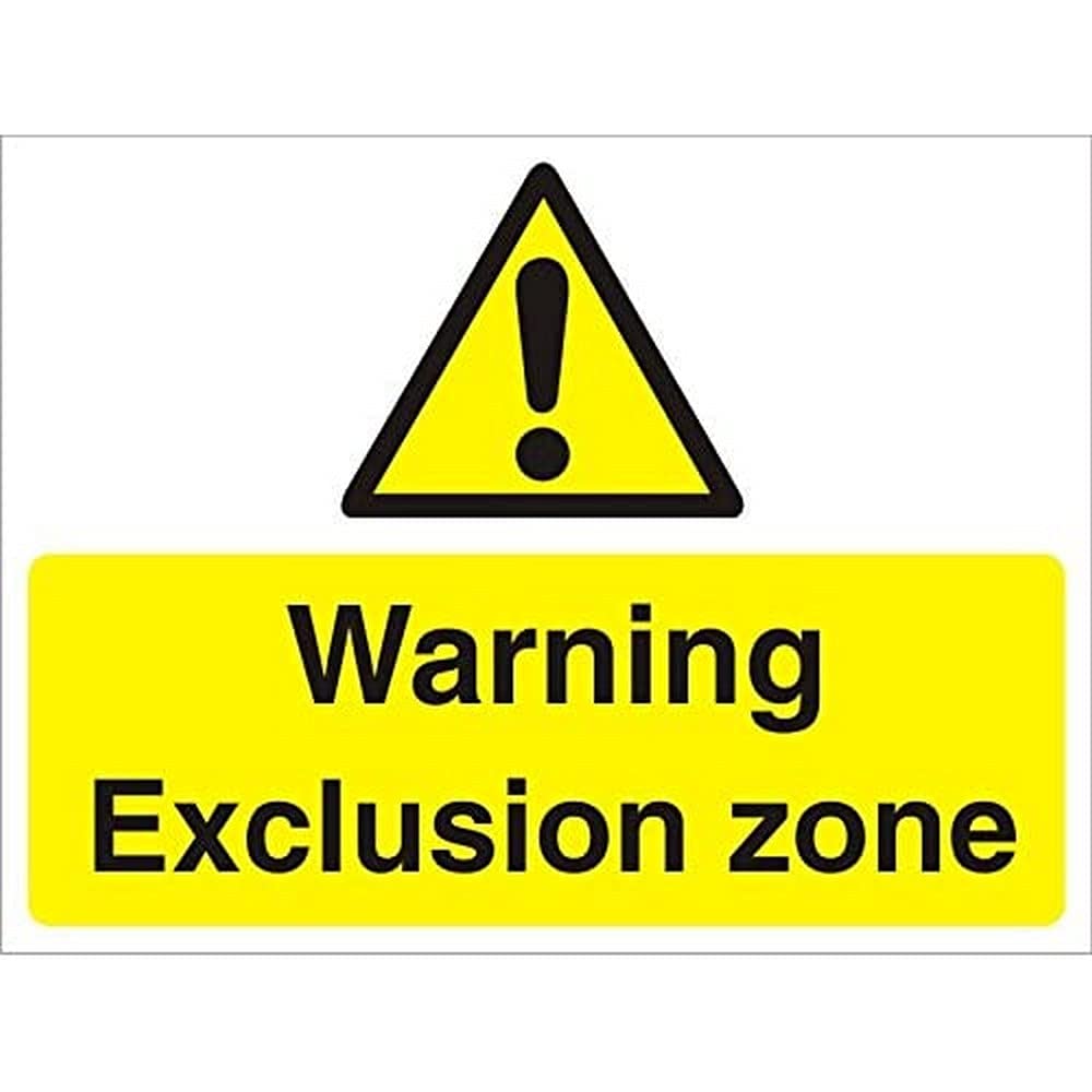 Seco Warning Exclusion Zone Sign, 400mm x 300mm - 3mm Foam PVC