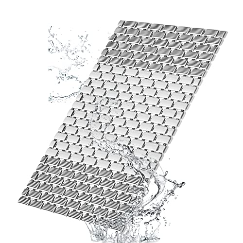 Qibalrty rutschfeste Badewannenmatte, 28 * 14 Zoll Badewannen-Duschmatte mit Ablauflöchern und starken Saugnäpfen für Badezimmer, rutschfeste Duschmatte weich auf den Füßen Cover