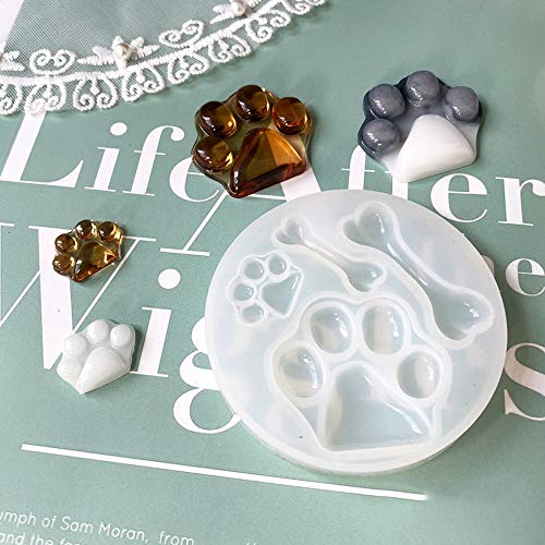Nifocc Hundepfote Silikonform Hundeknochen Anhänger Harzformen für DIY Schmuck Basteln - 2 Stk