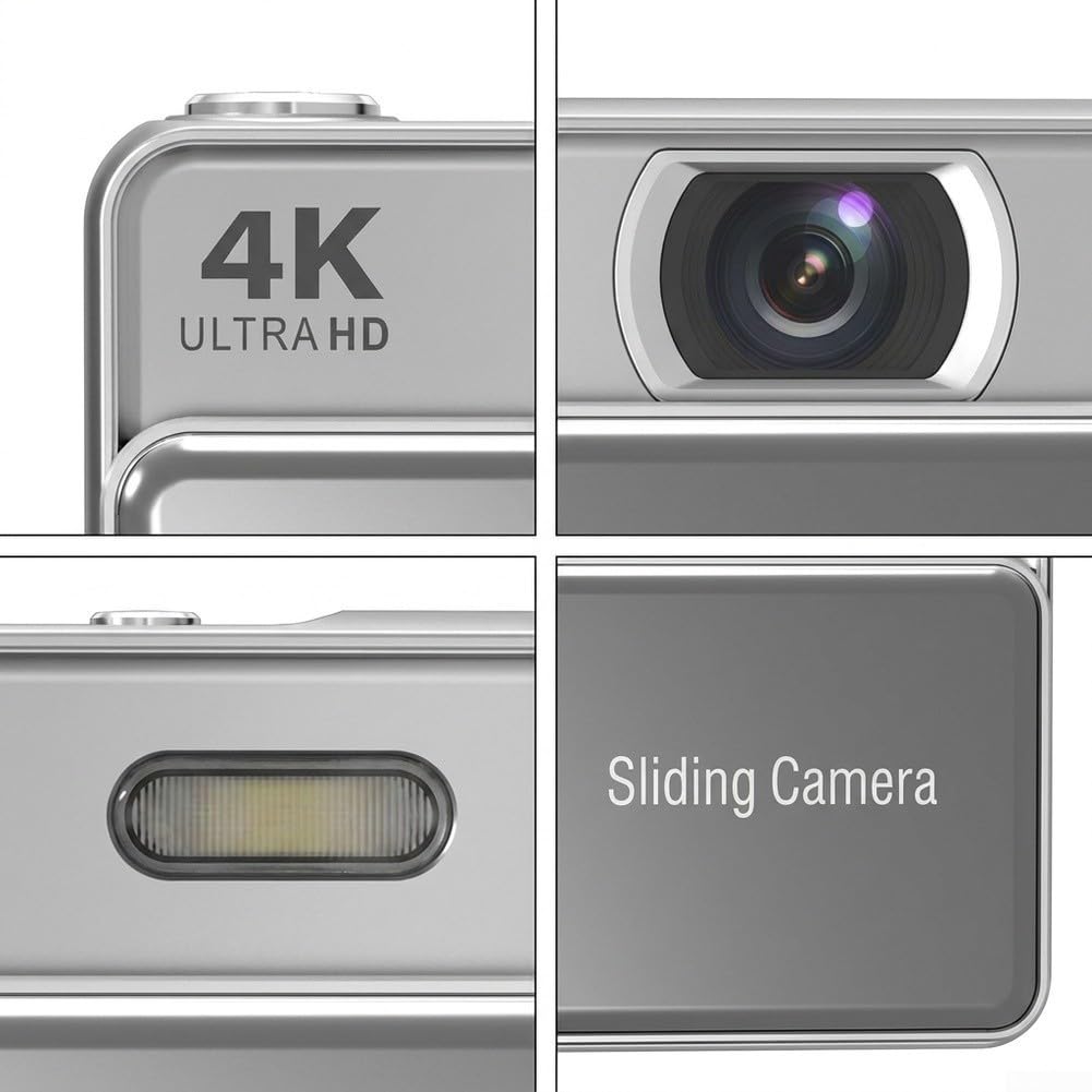 Fotocamera digitale per studenti, stile mirrorless compatto con schermo da | Essenziale quotidiano: facile da installare, forte e robusto, ideale per le attività quotidiane.