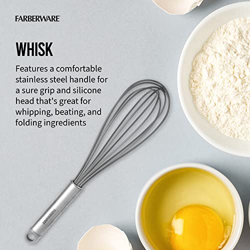 Farberware Pro Whisk and Spatula Set, Stainless Steel Handles with Heat Resistant Silicone Heads, 2-Piece Baking and Cooking Kitchen Utensils Set, Dishwasher Safe by Farberware - Image 4