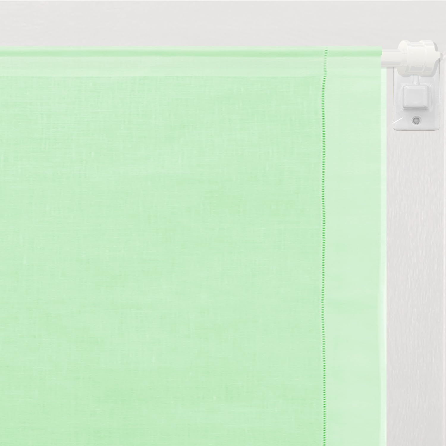 Byour3 - Coppia Bastoni per tende con molla a Pressione per Porta Finestra Astine Senza Forare Bacchette Estensibili Regolabili Tende tendina x Vetro per Camere Bagno Soggiorno (Bianco da 24 a 37 cm)