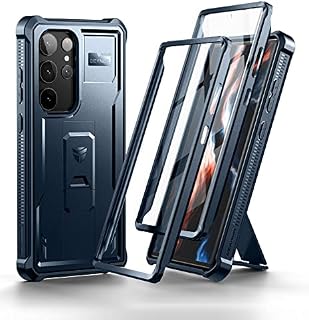 Dexnor Etui na całą obudowę do Samsung Galaxy S23 Ultra Podwójna przednia ramka i podpórka, technologia bumpershock ochrona przed upadkiem wytrzymała obudowa telefonu odporna na wstrząsy ochronna obudowa zderzaka -