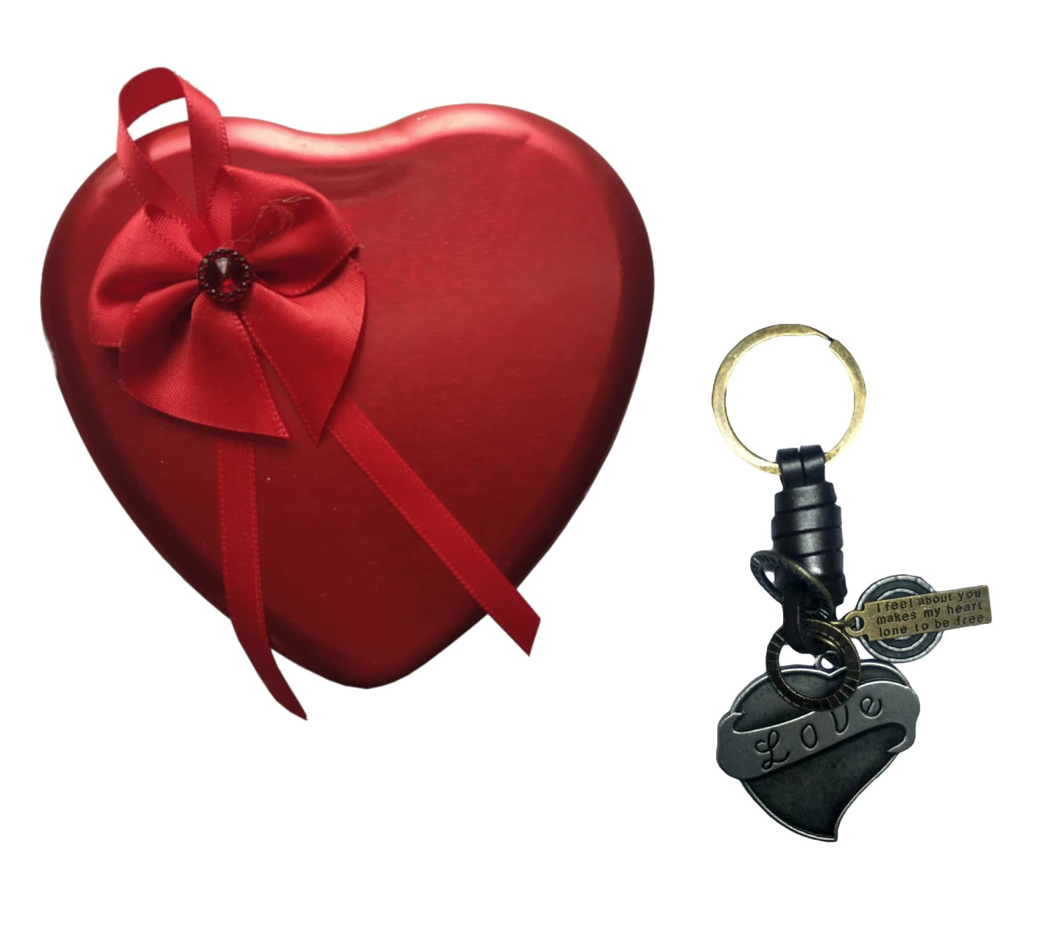 Teddy Bear in Heart Shape Red Matel Box for Your Wife, Girlfriend Or Husbands for Loves Ones Valentine's and Key Chain-image-28