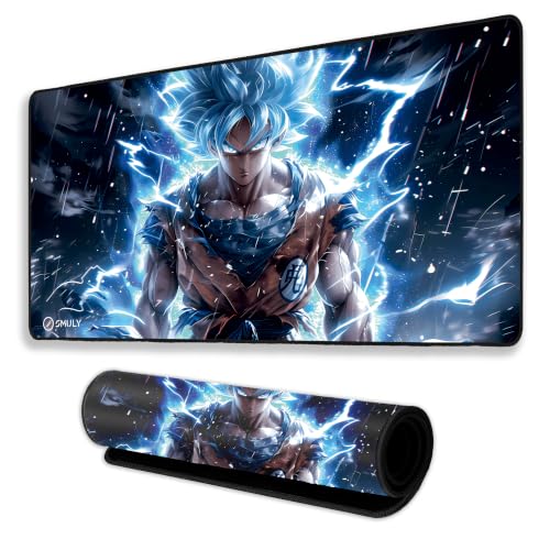 Image of Blue Energy Anime Mouse Pad 18x36 Inch 3mm Extended Gaming Desk Mat with Anti-Slip Rubber Base Mousepad for Smooth Surface Desk pad for PC & Laptop Use Waterproof & Stiched (Multicolour) Deskpad