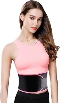 Waist Trimmer Belt, Wrap Training Sauna Suit Corset, to Trap Heat for Women Men Weight Loss Slim Body,Pink,M