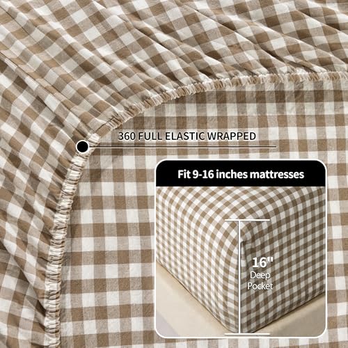 Image of LBRO2M 100% French Pure Linen Sheet Set 4Pcs, 16 inch Deep Pocket Cal King