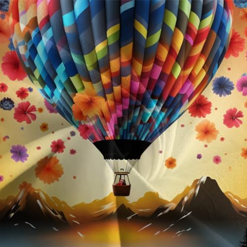 Housse de couette microfibre 3D motif montgolfière lit king size - 7